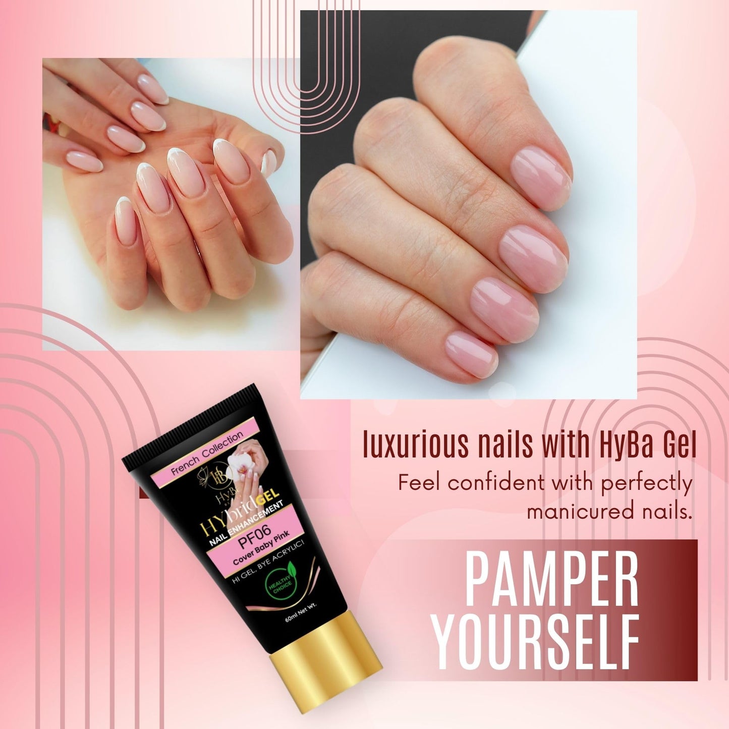 HyGEL 60ml Hybrid Gel, PF06 Cover Baby Pink Beauty & Personal Care HYBA