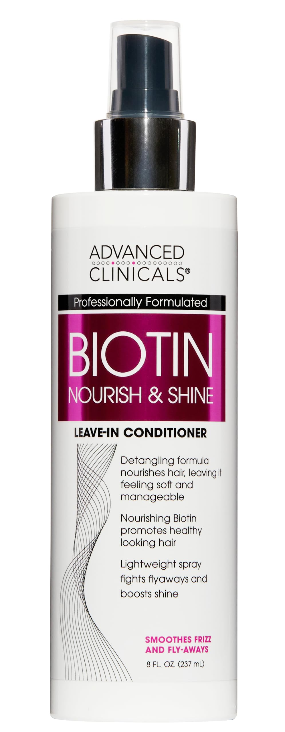 Advanced Clinicals Hair Spray Thicken & Shine Leave In Treatment, Nourishing Detangling Formula for Fine, Damaged, or Frizz Prone Hair, Supports Scalp