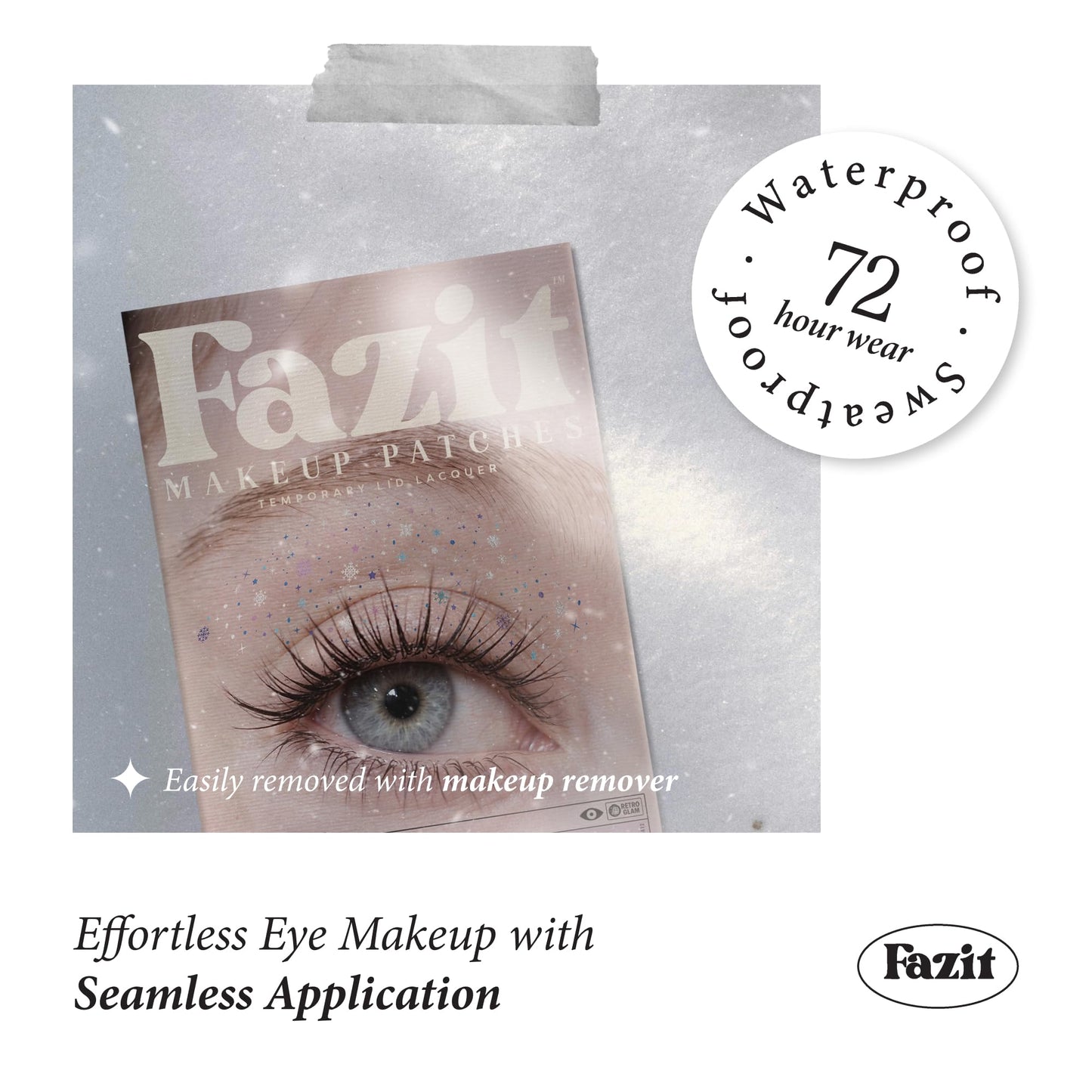 Fazit Makeup Patches - Snowflake Eye Speckles - Glow Up Make-Up Patches - Cute Glitter Makeup Accessories for Women - Cosmetic Glitter for Face