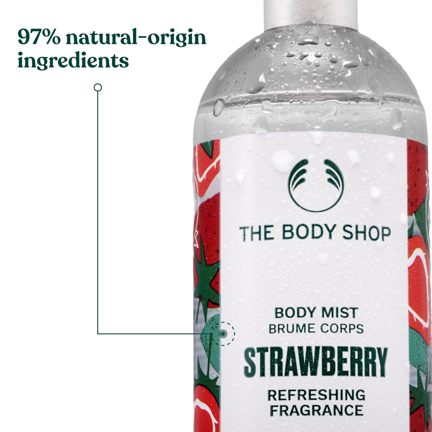 The Body Shop Strawberry Body Mist - Refreshes and Cools with a Sweet Fruity Scent - Vegan - 3.3 oz