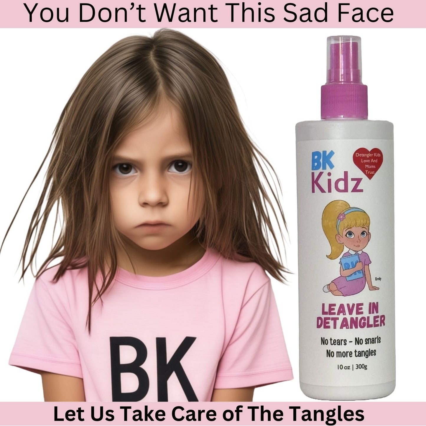 Hair Detangler Spray 10oz - Detangler Spray - No More Struggling With Tangles, White
