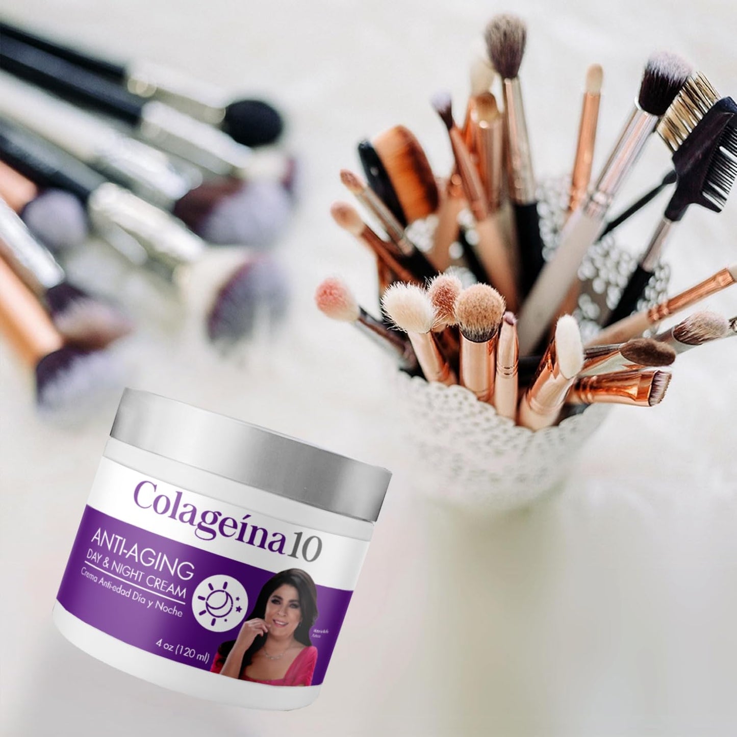Colageina 10 Anti-Aging Day & Night Cream - Reduce the Appearance of Fine Lines & Wrinkles with Hydrolyzed Collagen and Hyaluronic Acid - 4 oz (120