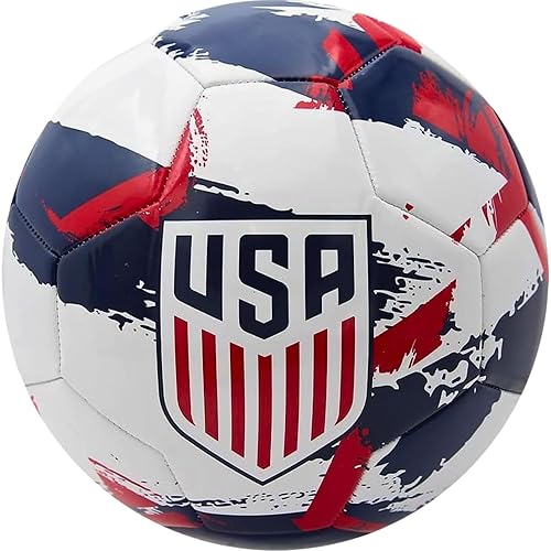 Icon Sports Officially Licensed US Soccer Federation Soccer Ball - USSF93BL White Size 5