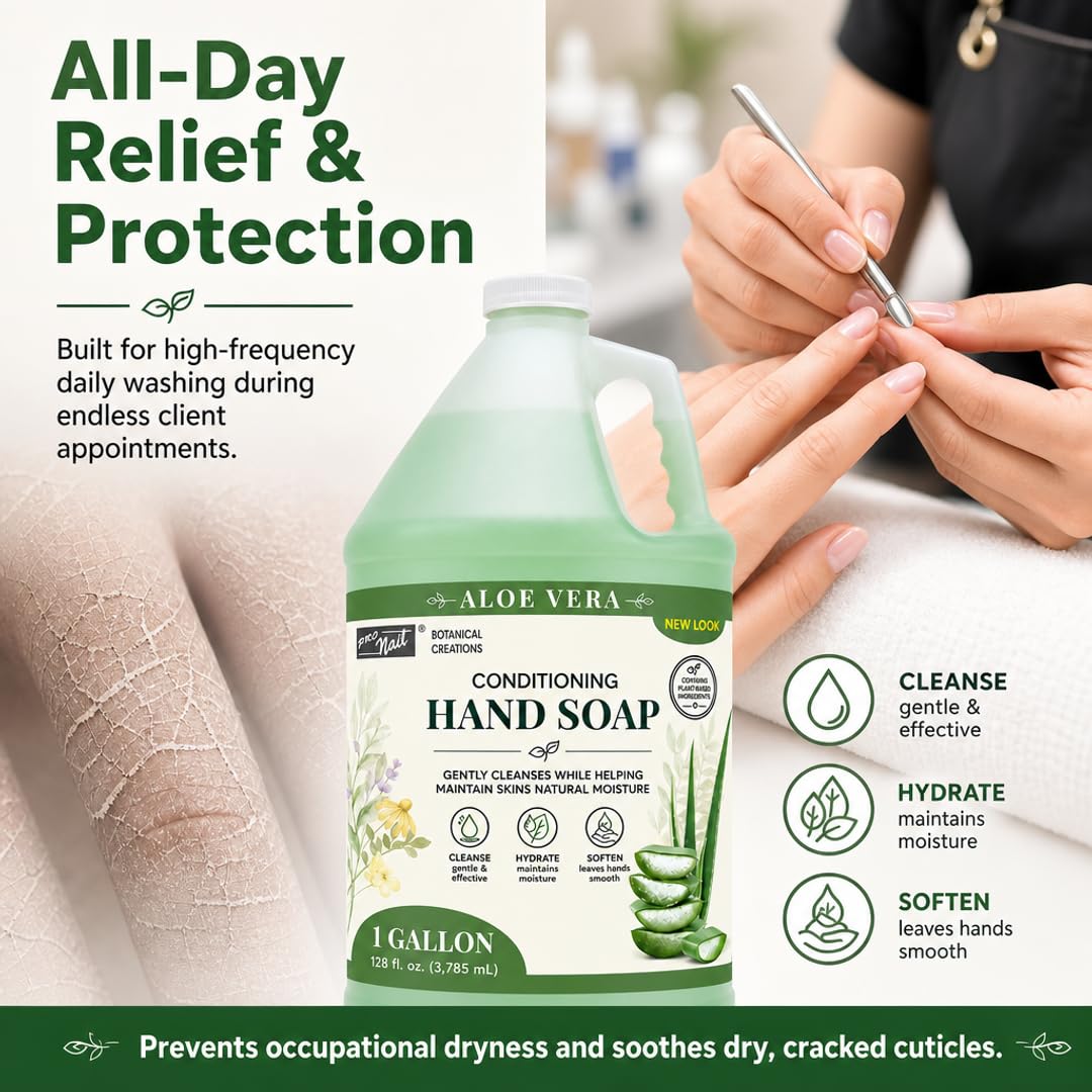 PRONAIL Bulk Liquid Hand Soap Refill - Moisturizing Cleanser with Hyaluronic Acid, Panthenol & Aloe Vera | Sulfate-Free, Cruelty-Free | Professional