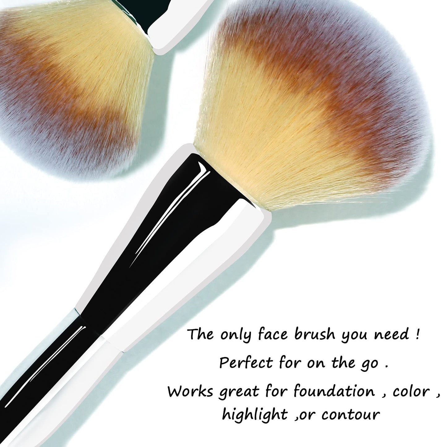 Foundation Brush,Daubigny Large Powder Brush Flat Arched Premium Durable Kabuki Makeup Brush Perfect For Blending Liquid,Cream and Flawless