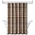 Madison Park Bellagio Taupe Shower Curtain, Transitional Shower Curtains for Bathroom, 72 X 72, Beige