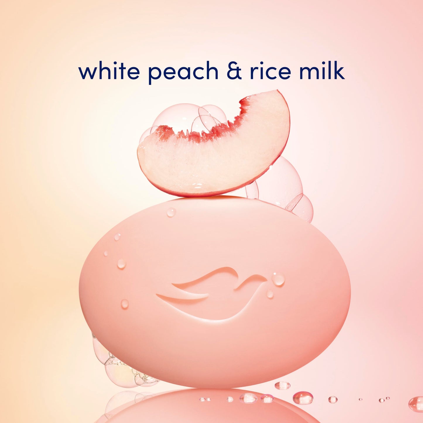 Dove Beauty Bar Soap Rebalancing White Peach & Rice Milk, 14 Count for a Nourished and Moisturized Skin, with ¼ Moisturizing Cream Plant-Based