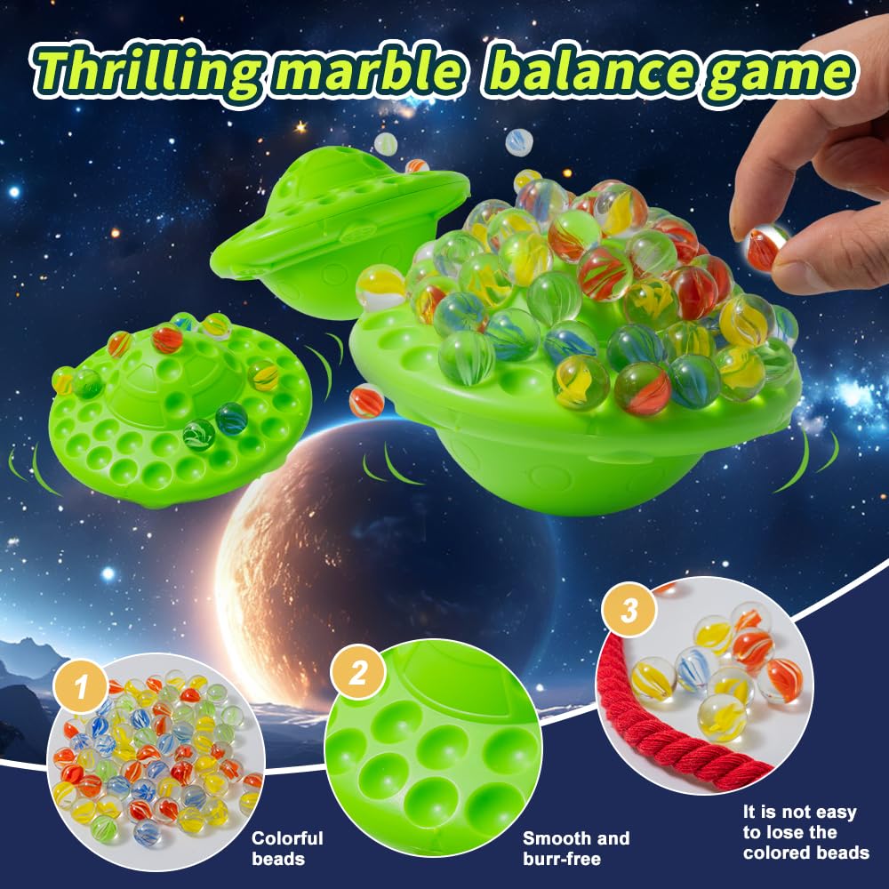 Trozihn Wobble Ball Marble Balance Game – Fun Family & Party Game with 60 Marbles, Gift for Kids & Adults Ages 8+, 1–4 Players