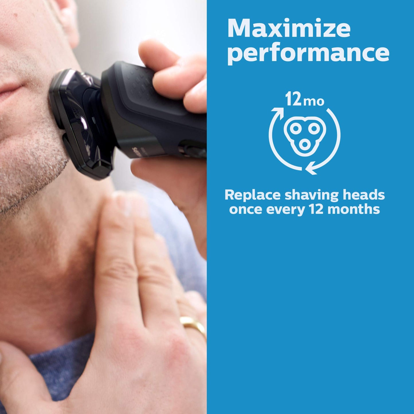 Philips Norelco SH71/52 Genuine Shaving Heads, Compatible with Philips Norelco Shavers Series 5000 & 7000, Powerful Performance, Self-Sharpening, 3 Beauty and Personal Care Norelco