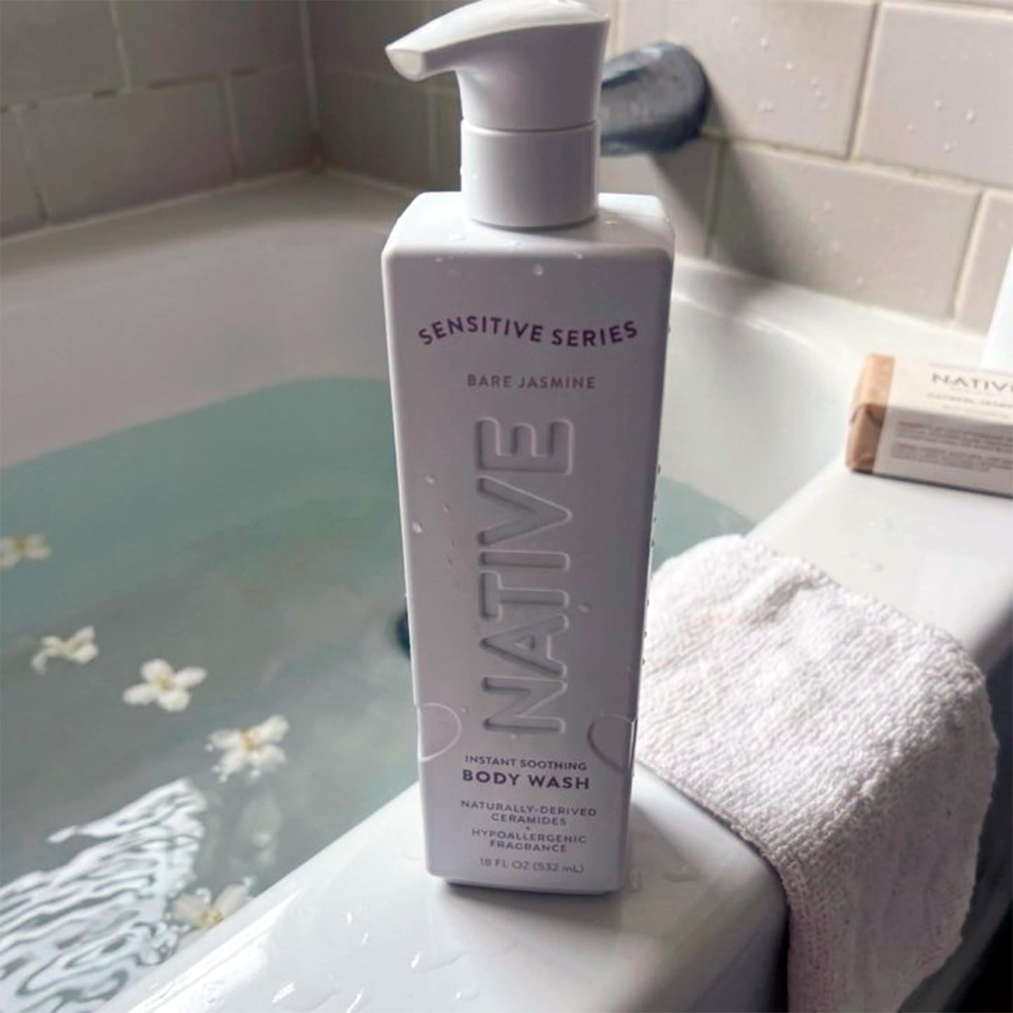 Native Sensitive Series Hypoallergenic Fragrance Free 24-Hour Hydrating Body Wash - Bare Jasmine - 18 fl oz: Paraben-Free, Sulfate-Free, Plastic Pump