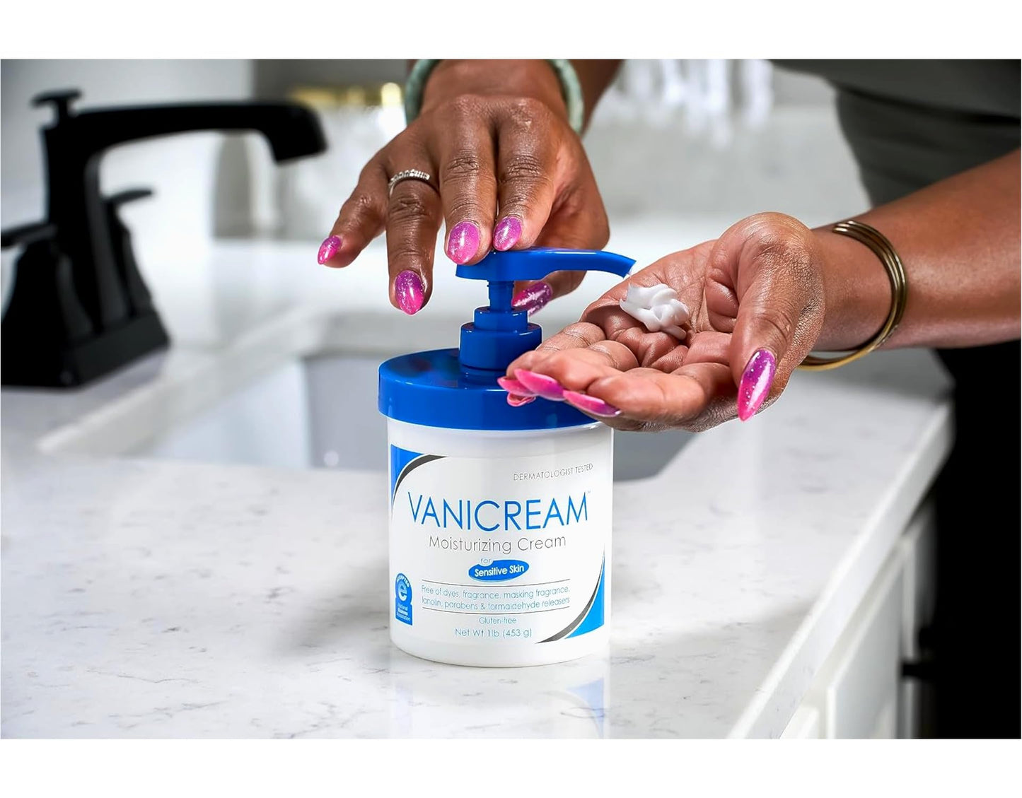 Vanicream Moisturizing Cream, For Sensitive Skin, Fragrance Free (Pump), 1 lb (453 g)