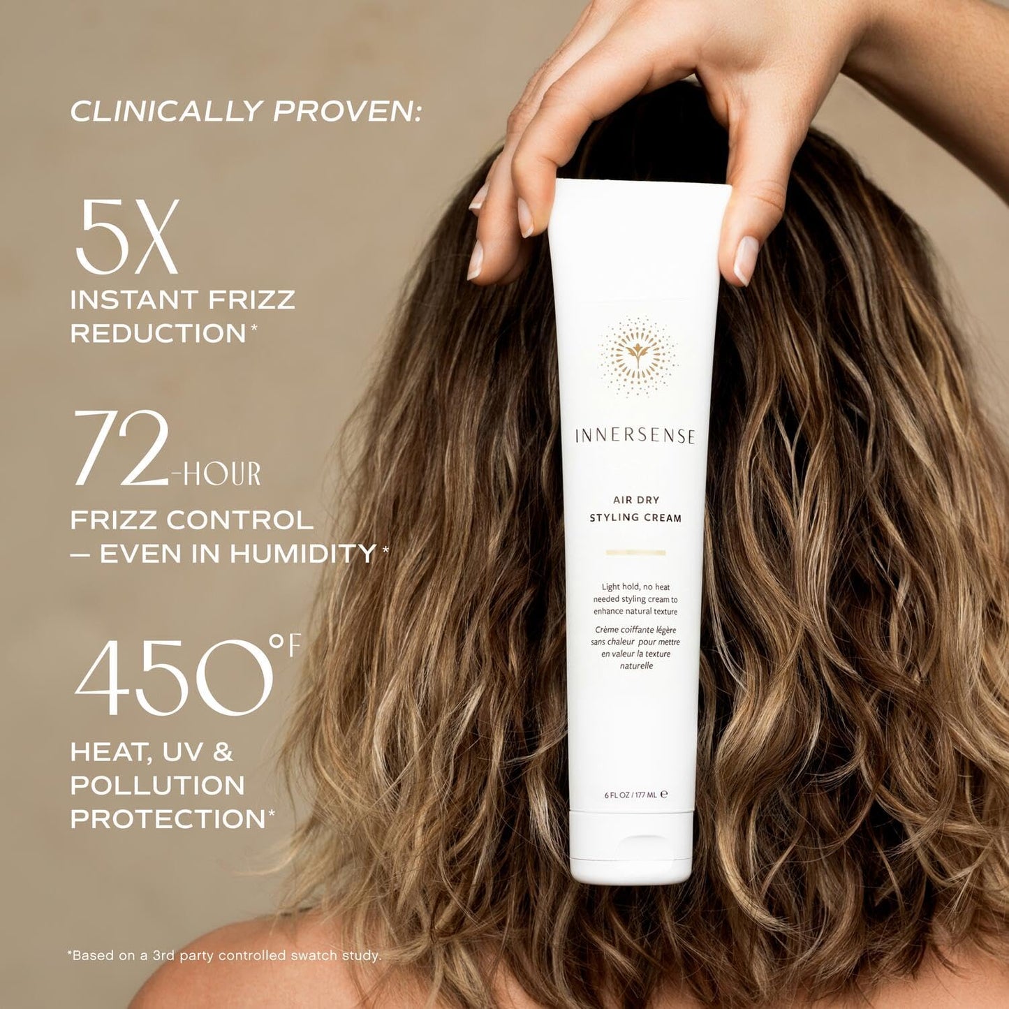 INNERSENSE Organic Beauty - Air Dry Styling Cream | Light-Hold, Reduce Frizz, Weightless Finish | Non-Toxic, Cruelty-Free, Clean Haircare (6 oz | 177