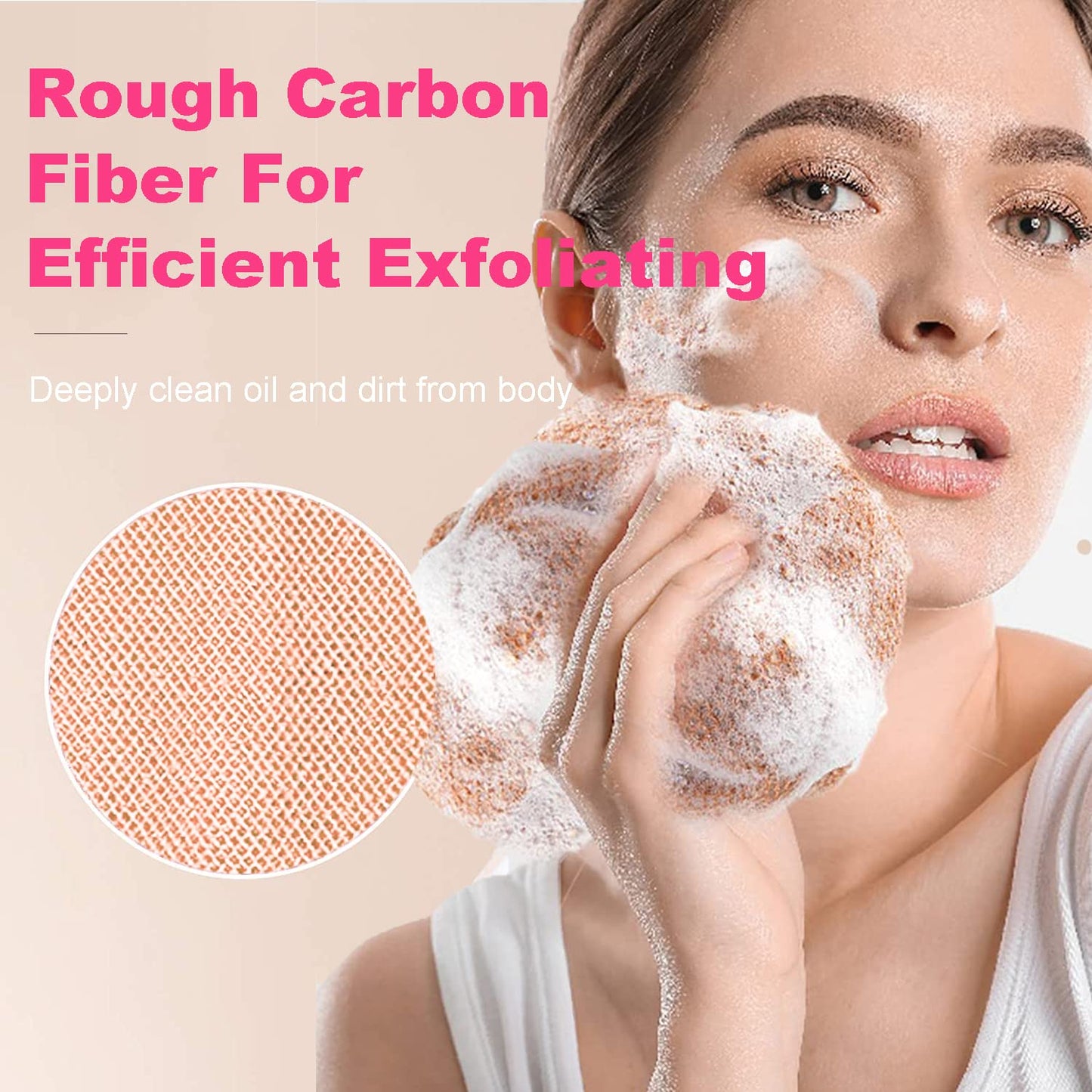 African Net Sponge, Kissfee Body Exfoliating Bath Towel Skin Exfoliation for Shower, Back Scrubber Skin Smoother Long Wash Scrub Cloth Washcloth