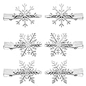 NVENF 6PCS Christmas Hair Clips for Women Holiday Rhinestone Snowflake Hair Clip Christmas Hair Accessories Festive Party Gifts (6PCS Snowflake A)