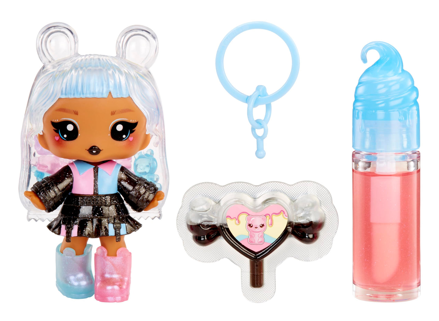 Yummiland Lip Gloss Doll: Sour Sweeties - Gabi Gummybear Includes DIY Lip Gloss + Removable Keychain, Cosmetic Play, Collectible, Ages 4+