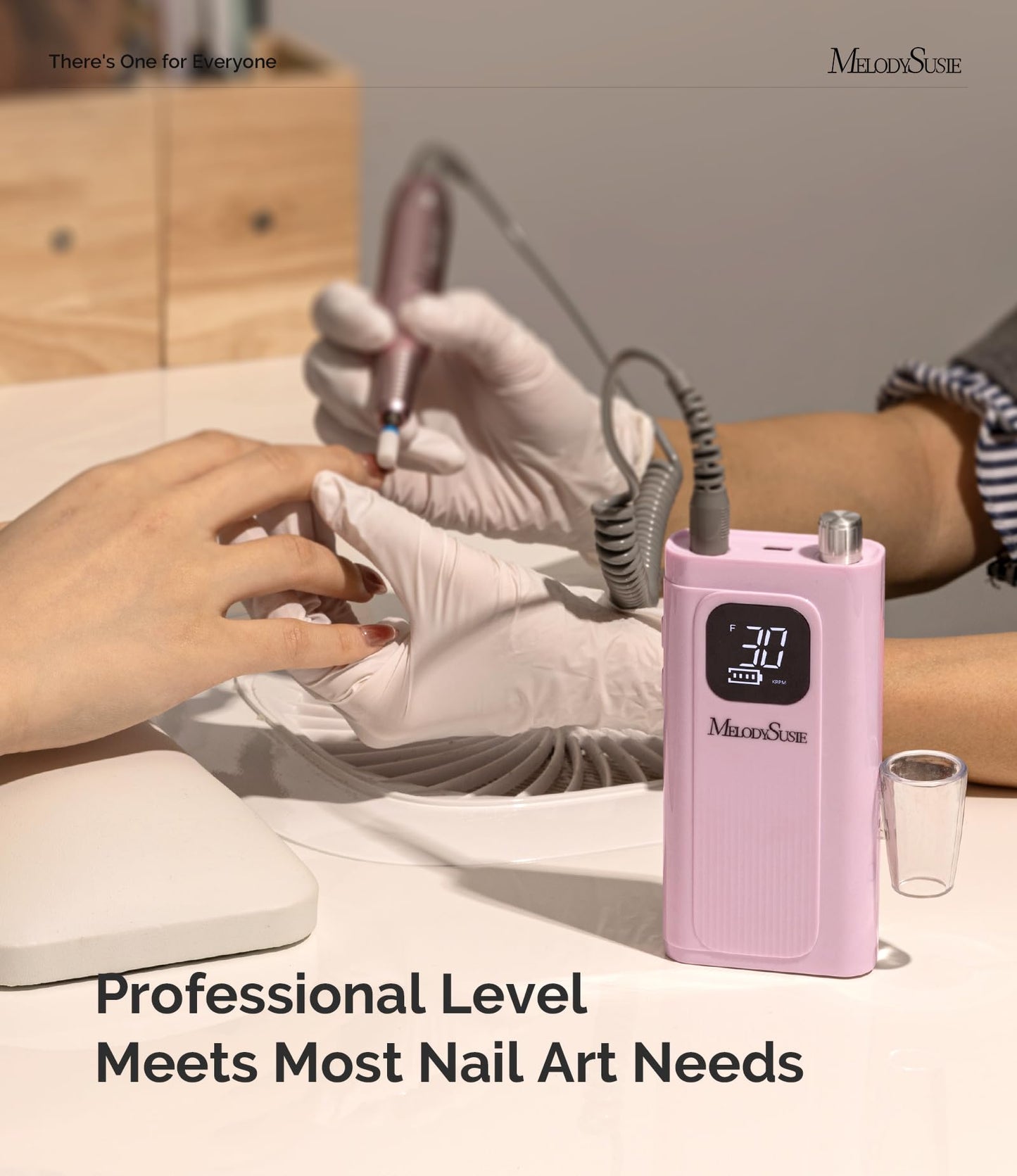 MelodySusie Entry-Level Clip-On Rechargeable Essential Nail Drill, SC300F 30000RPM E-File with LCD Display for All Manicure Shaping & Gel Removal Beauty and Personal Care MelodySusie