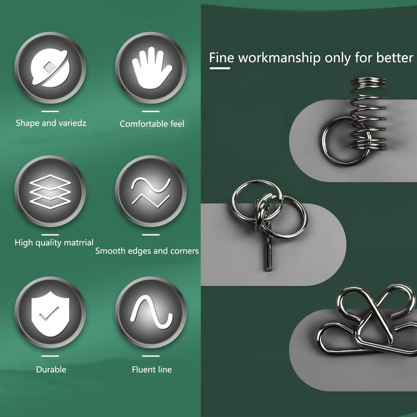 Metal Brain Teaser Puzzle Set – 32 Steel IQ Games with Pouch, Mind & Physics Puzzles for Adults, Kids & Teens, Challenge & Gift Idea