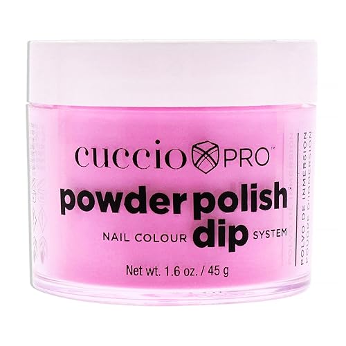 Cuccio Colour Powder Nail Polish - Lacquer For Manicure And Pedicure - Durable Finish With A Flawless Rich Color - Easy To Apply - Neon Pink - 1.6 Oz