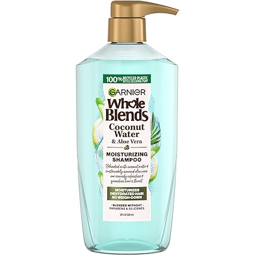 Garnier Whole Blends Coconut Water & Aloe Vera Refreshing Shampoo for Normal Hair, 26.6 Fl Oz, 1 Count (Packaging May Vary)
