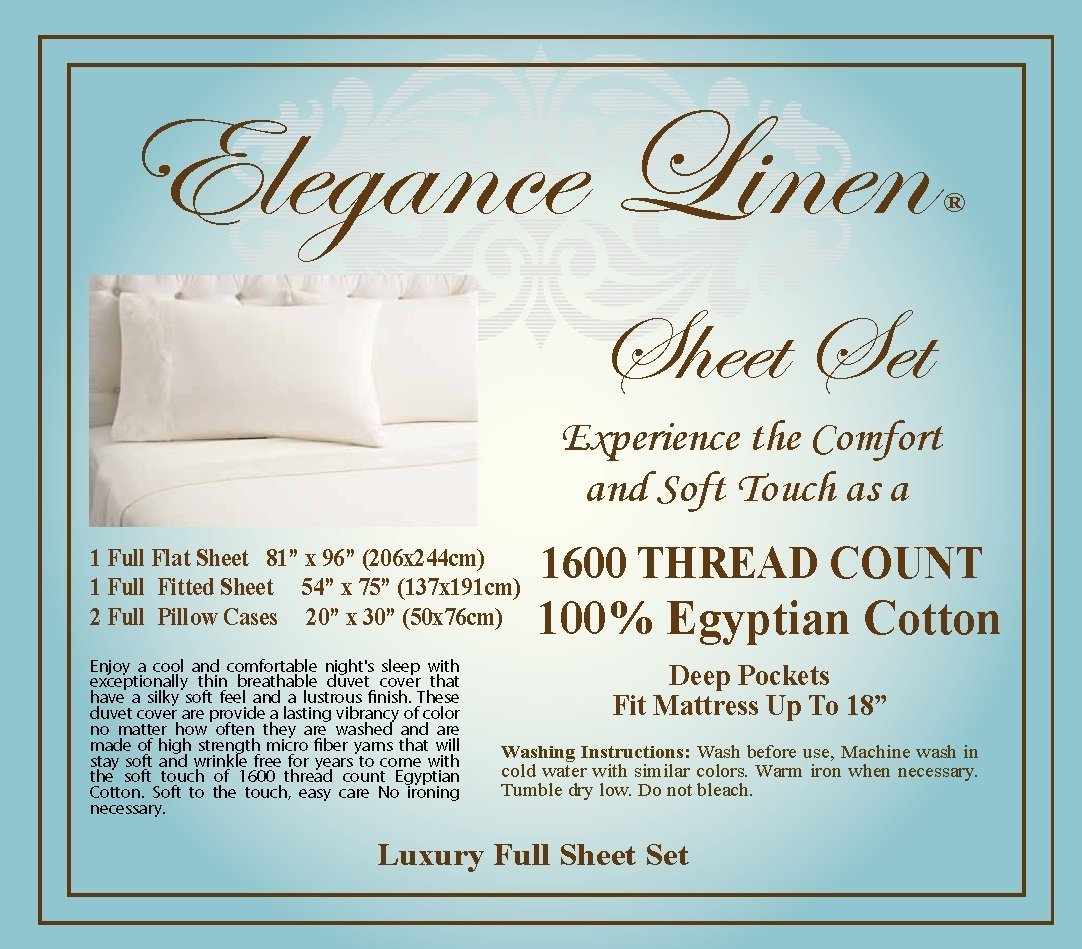 Elegant Comfort 1500 Series Sheet Set, Full Size, Navy Blue