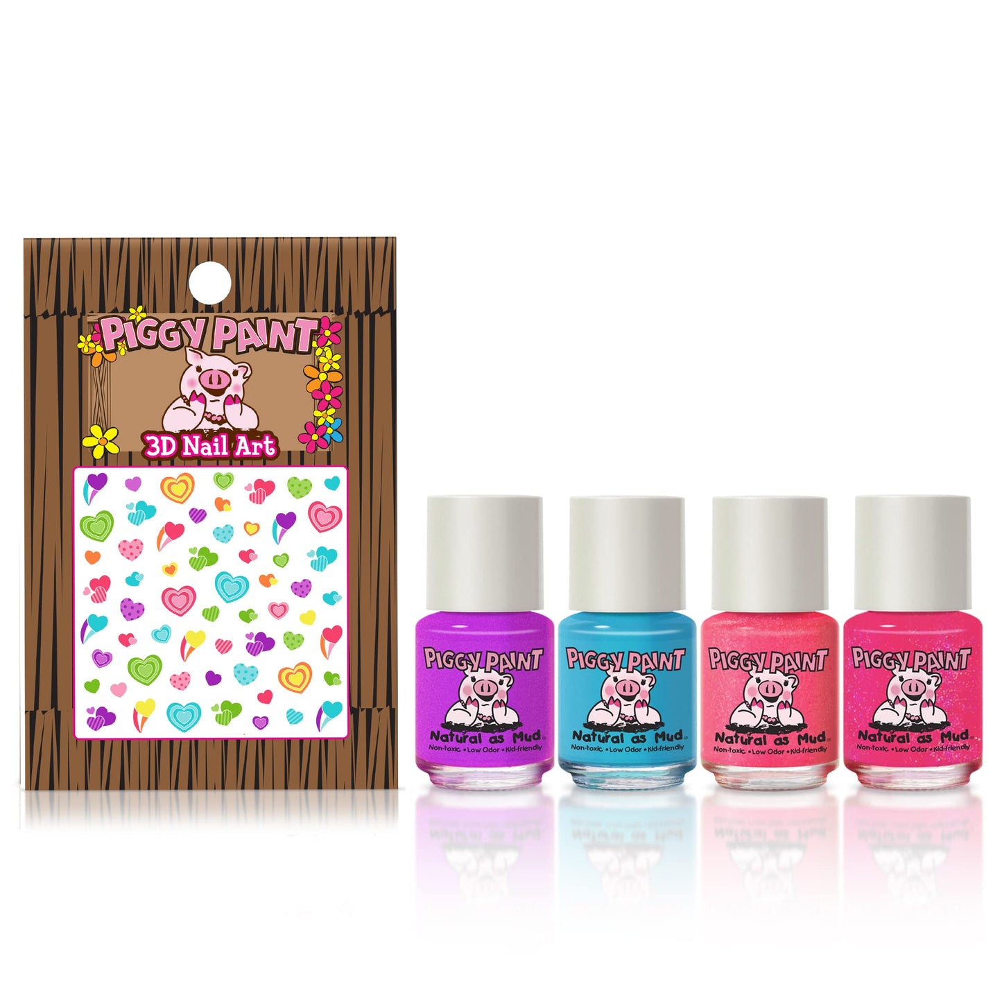 Piggy Paint | 100% Non-Toxic Girls Nail Polish | Safe, Cruelty-free, Vegan, & Low Odor for Kids | Birthday Cake Shake Set (4 Polish + Nail Art Gift Beauty & Personal Care Piggy Paint
