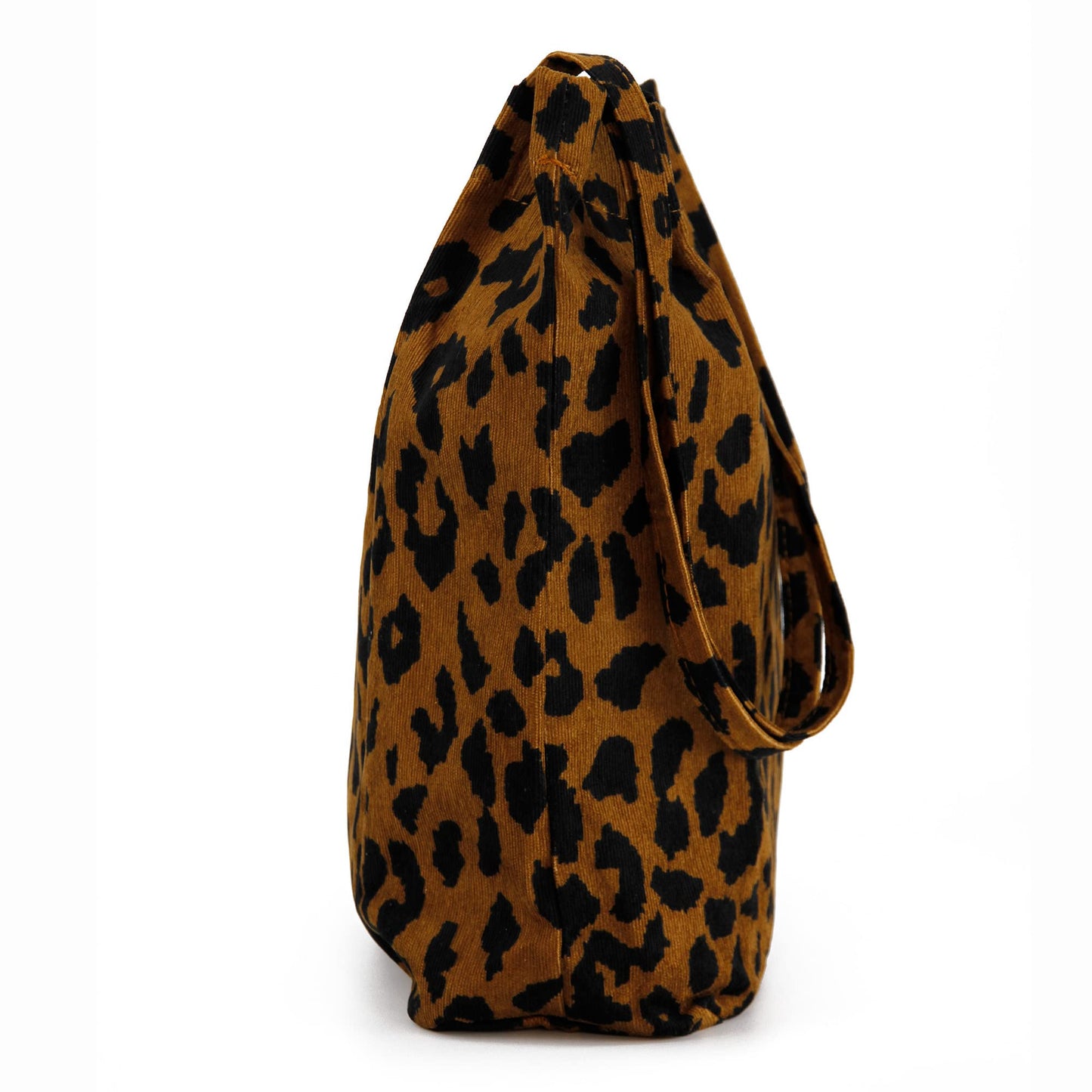 Corduroy Tote Bag Cute Tote Bags for Women Shoulder Bag with Inner Pocket for Work Beach Travel and Shopping Grocery (Leopard)