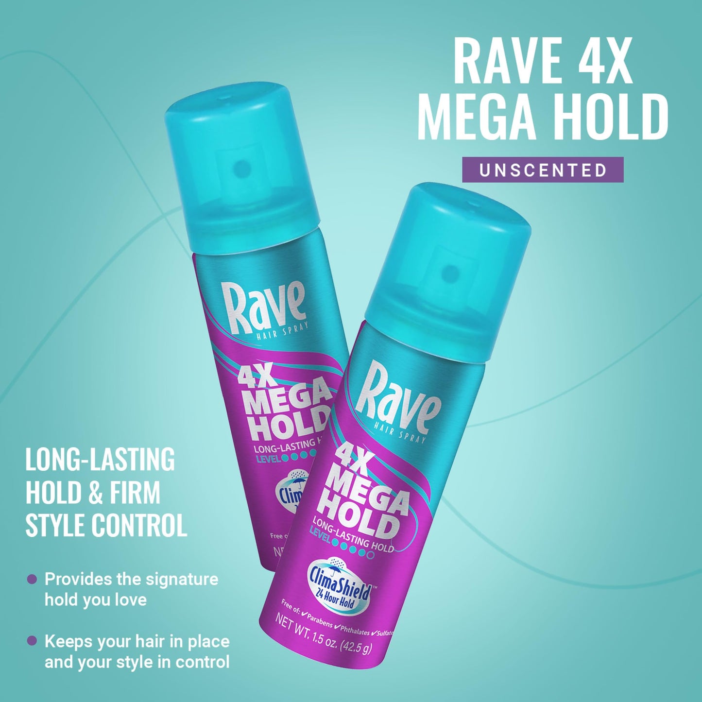 Rave Hair Spray Aerosol Mega, 1 Count, 1.5 Oz.