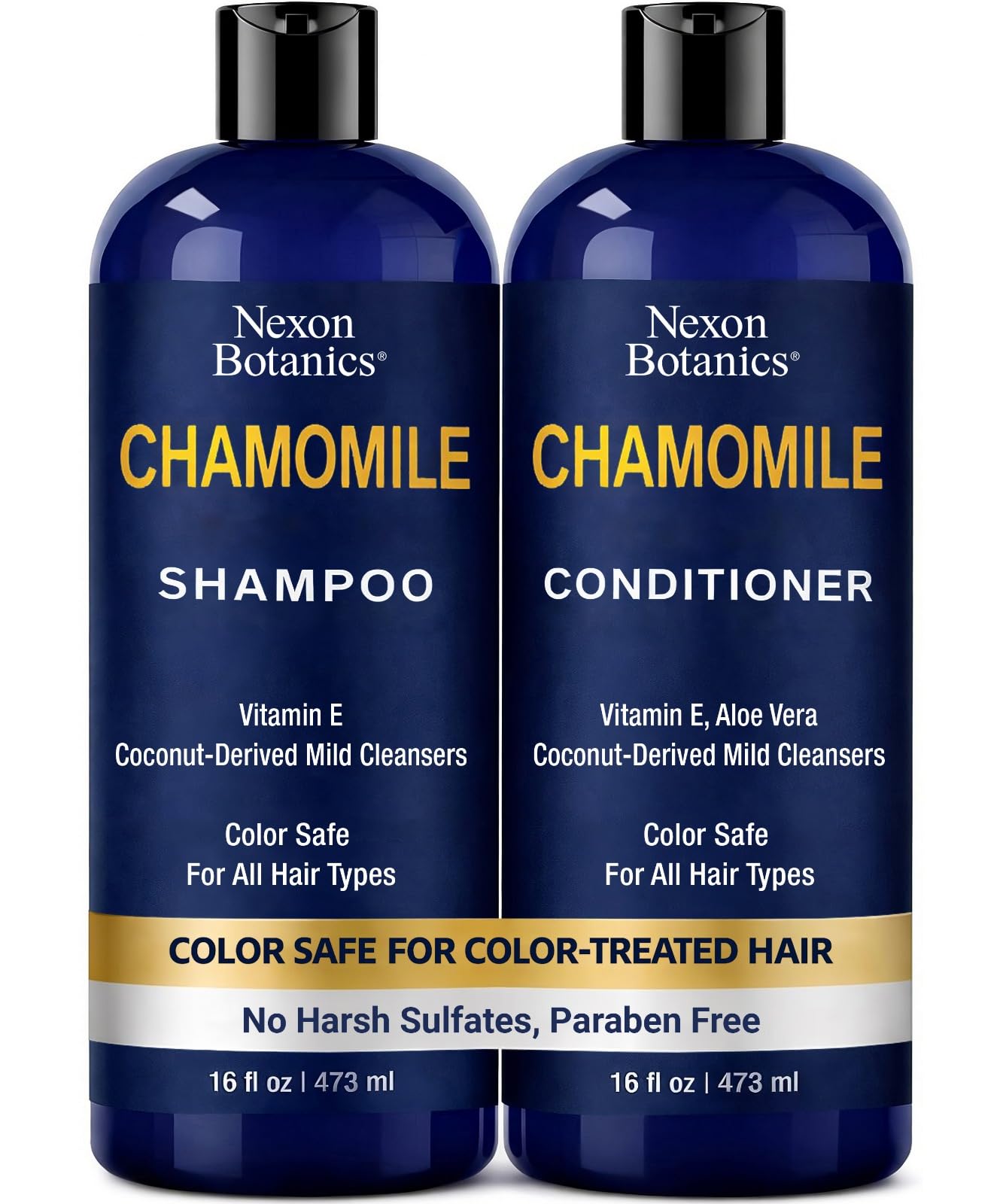 Chamomile Shampoo and Conditioner Set 16 fl oz - No Harsh Sulfates, Clarifying for Oily Dry and Frizzy Hair - Color Safe - Champu de Manzanilla