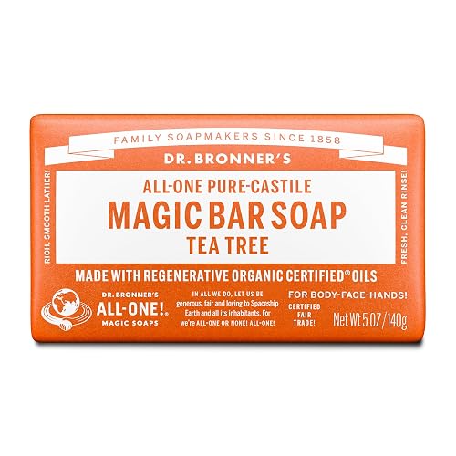 Dr. Bronner's Pure-Castile Magic Bar Soaps - Made with Regenerative Organic Certified Oils - For Face, Body, Hair- Vegan Soap Bars for Men & Women