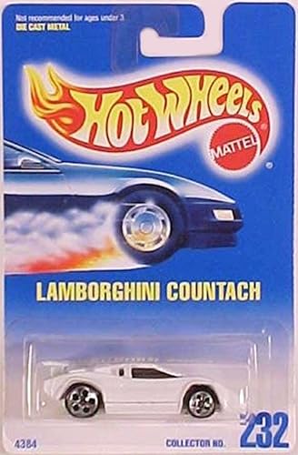 Hot Wheels Lamborghini Countach White 1:64 Scale Collectible Die Cast Car #232