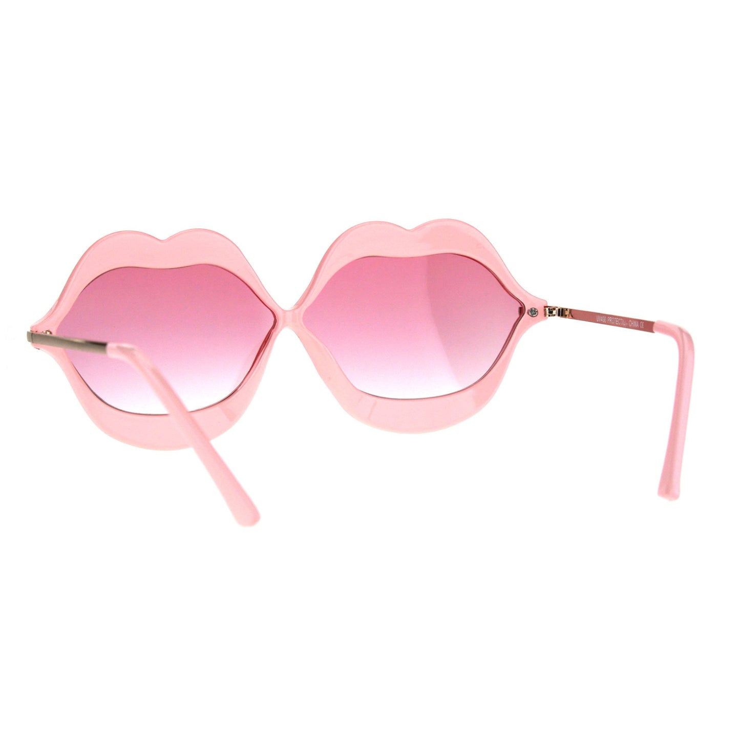 Womens Funky Retro Kissing Lip Frame Party Shade Sunglasses Pink