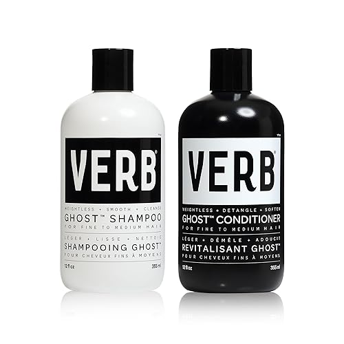 VERB Ghost Shampoo & Conditioner Duo Set, 12 fl oz, Infused with Moringa Oil -Cleanses + Moisturizes Fine and Weighed Down Hair - Vegan, No Parabens