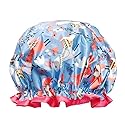 allydrew Reusable Women's Waterproof Shower Caps for Long Hair, Llamas
