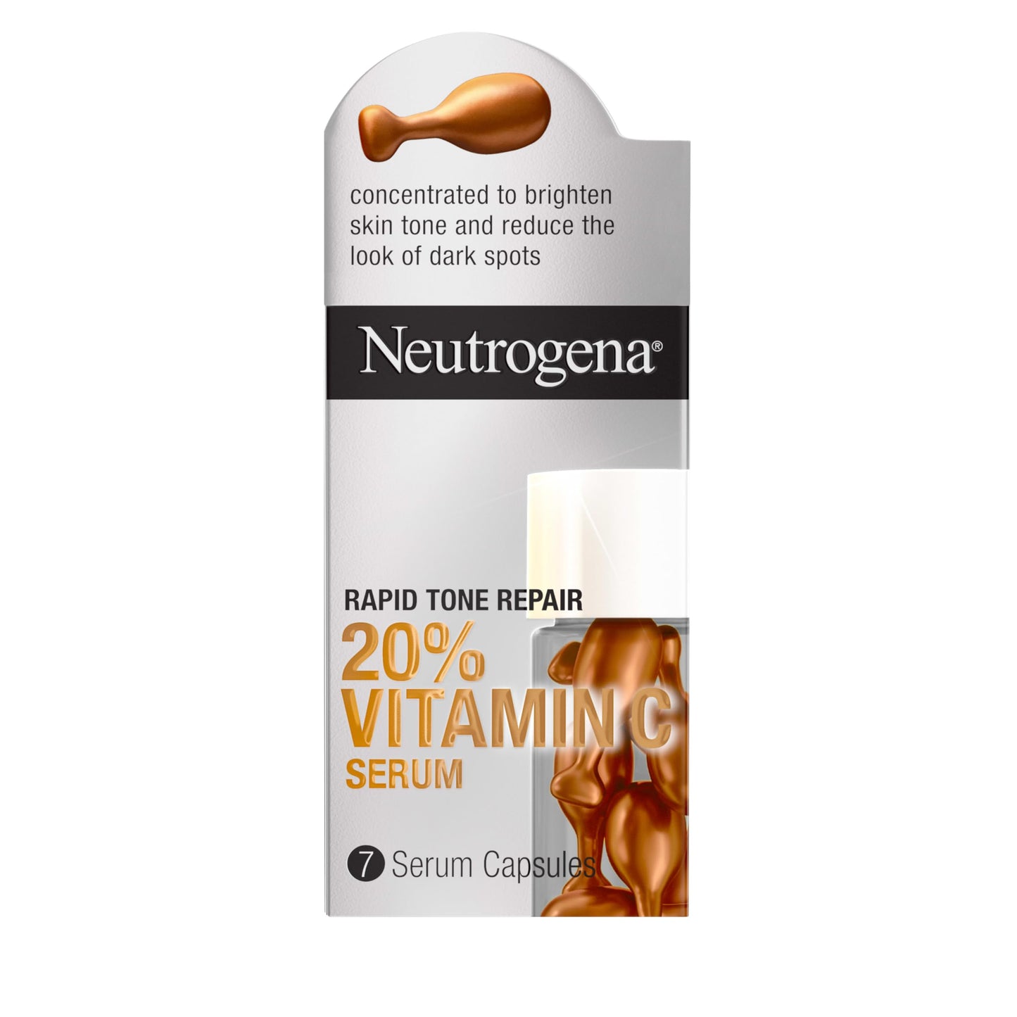 Neutrogena Rapid Tone Repair 20% Vitamin C Face Serum Capsules, Daily Facial Serum with Vitamin C to Help Brighten Skin Tone & Reduce Look of Dark