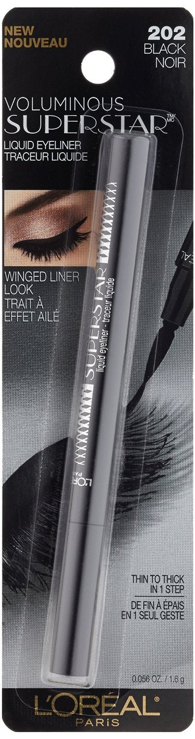 L’Oreal ParisLor Vol Superstar Liner B Size .05z Voluminous Superstar Liner 202 Black .05oz