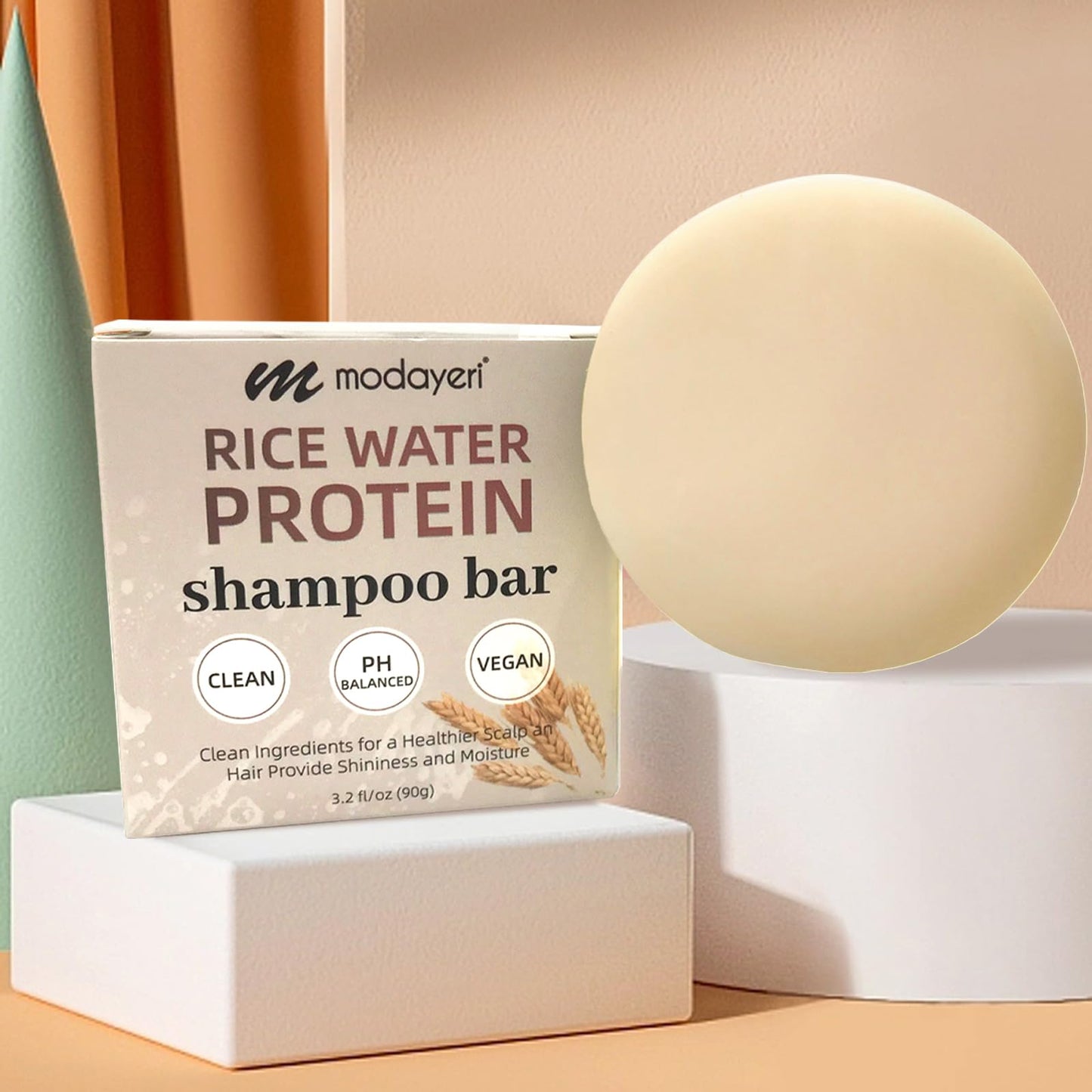 Rice Water Shampoo Bar for Hair Strengthening and Repair - Sulfate-Free, Vegan Formula with Nourishing Oils - Solid Shampoo for Healthy Locks
