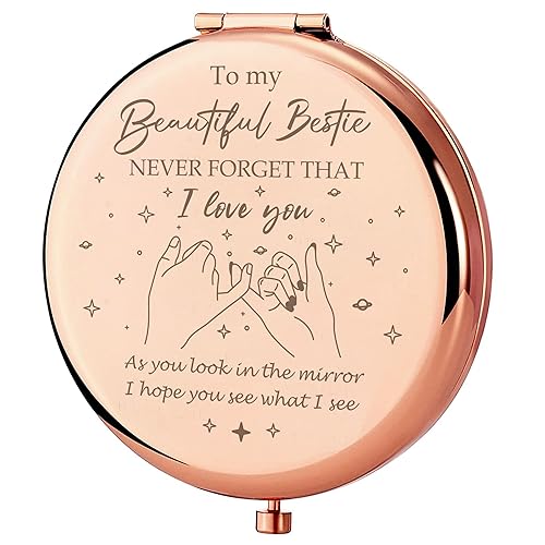 GAOLZIUY Bestie Gifts, Friendship Gifts for Women, Best Friend Birthday Gifts Bestie Makeup Mirror, Compact Mirror Gifts from Sister,Bestie Sister