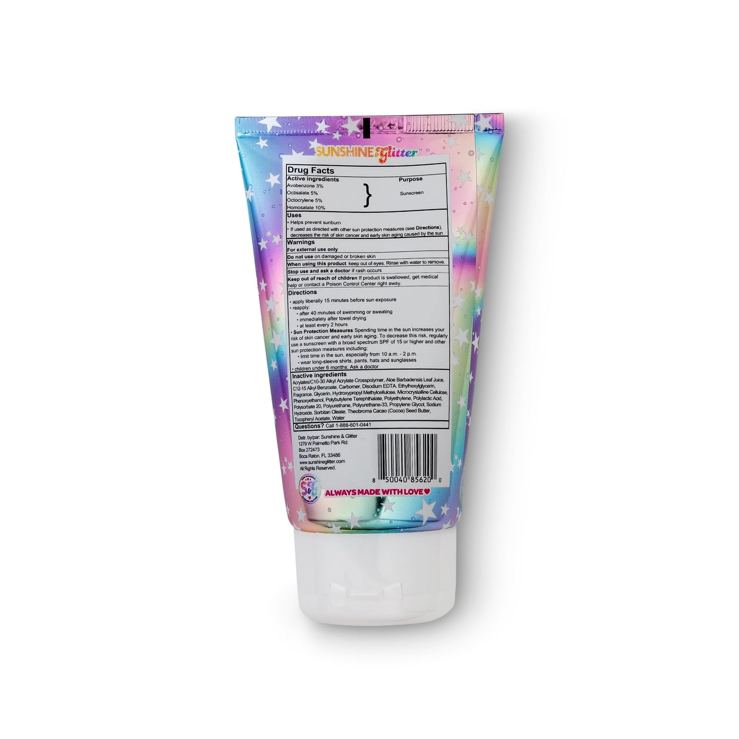 Seastar Sparkle - Cosmic Marshmallow Scented Glitter Sunscreen Lotion - SPF 50 - Biodegradable Sunscreen, Kids, Water Resistant, Glitter lotion