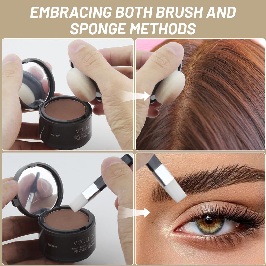 VOLLUCK Root Touch up Powder, Instant Hairline Powder for Thinning Areas and Gray Hair Coverage, Natural and Non-greasy Root Cover up for Women Beauty and Personal Care VOLLUCK