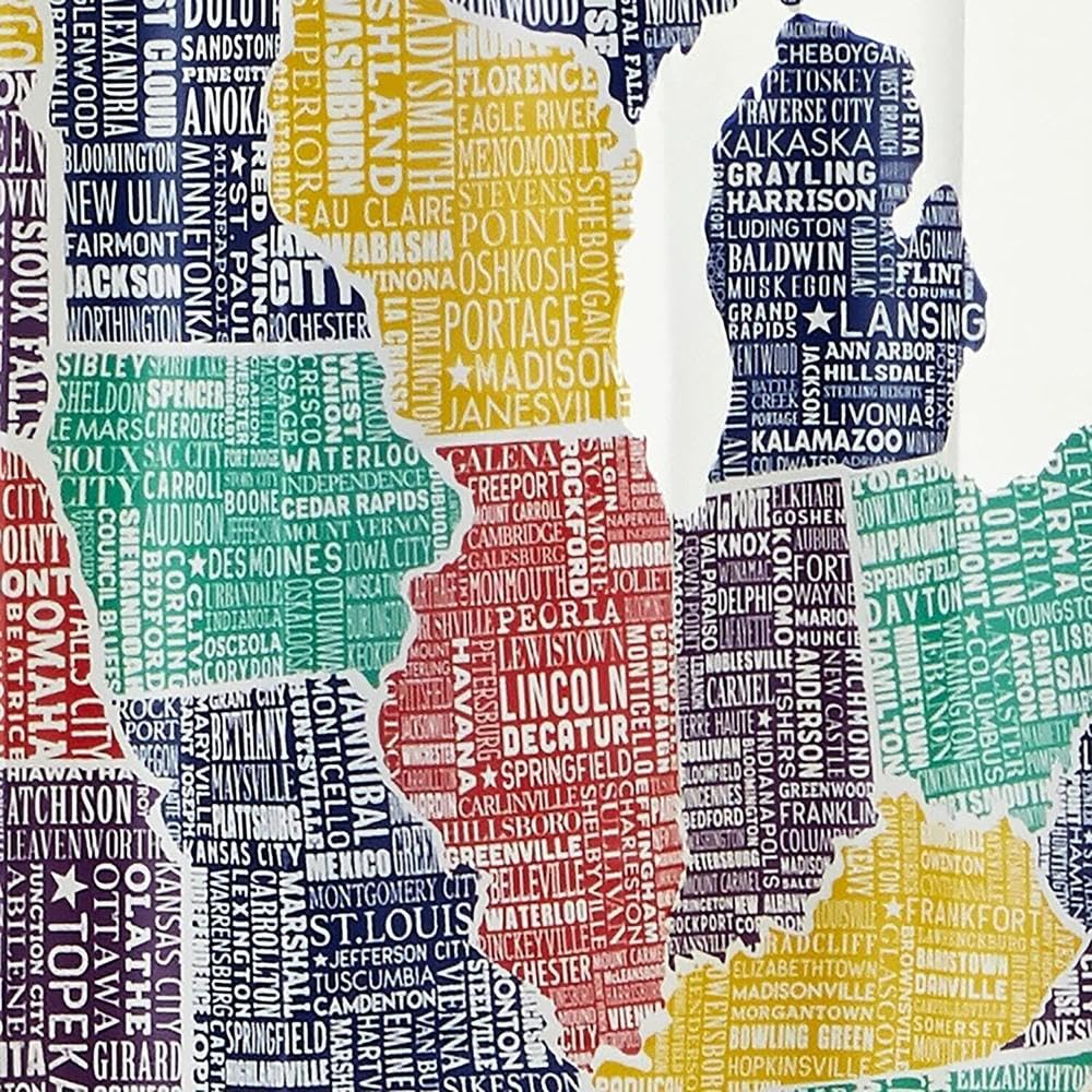 SKL Home by Saturday Knight Ltd. United States Map Shower Curtain,Multi