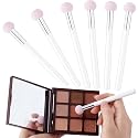 PAGOW 6pcs Sponge Makeup Applicator With Handle, Sponge Eyeshadow Applicators Makeup, Eyeshadow Sponge Brush, Cotton Eye Makeup Eyeshadow Brushes