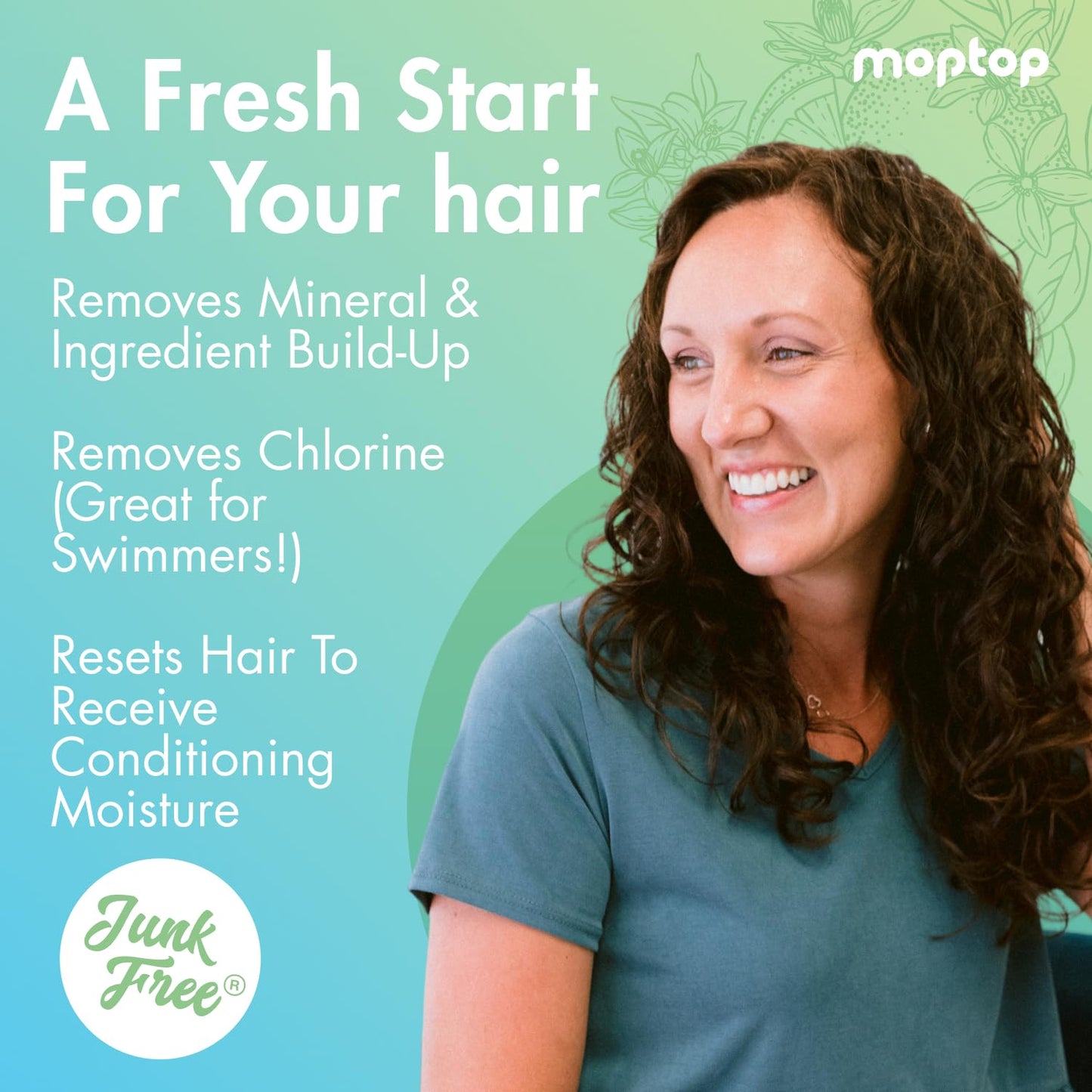 MopTop Detox Shampoo - Scalp Clarifying Shampoo for Build Up, Hard Water, Dirt & Oil, Sulfate & Paraben Free Hair Care for All Hair Types - Thin