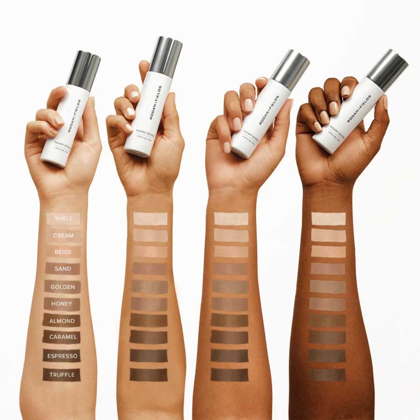 RODAN + FIELDS Radiant Defense Perfecting Liquid SPF 30 - Beige, 50 mL, 4-in-1 Makeup & Skin Care Beauty Solution, Face Sunscreen, Moisturizer, Light