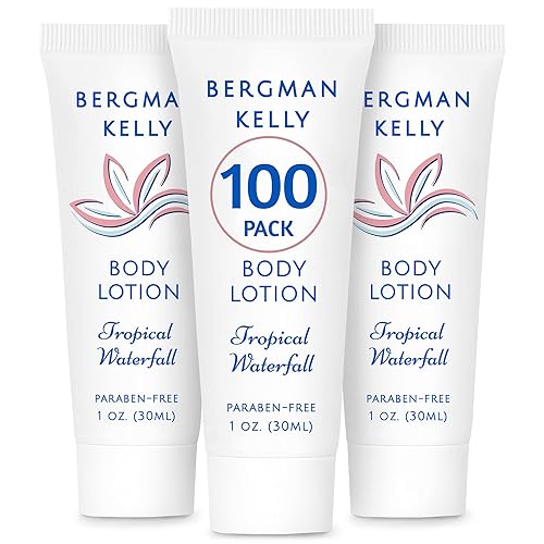 BERGMAN KELLY - Travel Size Lotion - 1 fl oz, 100 PK, Tropical Waterfall - Delight Your Guests w/Invigorating & Refreshing Body Lotion - Quality Mini