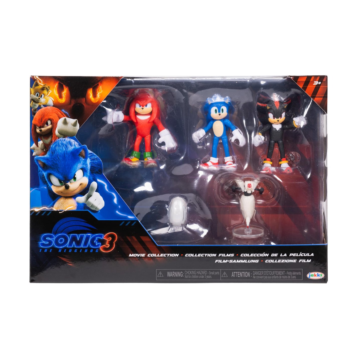 Sonic 3 Movie Action Figures – 2.5" Collector Multi-Pack with Sonic, Knuckles, Shadow, Buzz Bomber & Drone, Official Licensed Toys