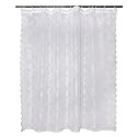 DII Translucent Lace Shower Curtain, 72x72, Flower Blossom White