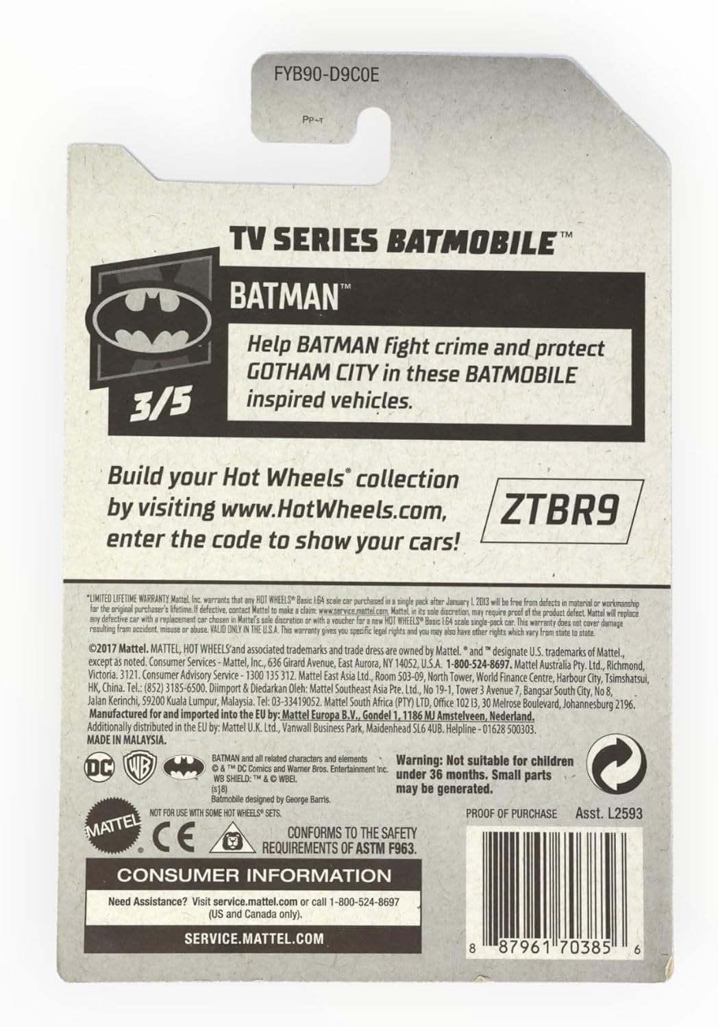 Hot Wheels TV Series Batmobile - Silver 118/250