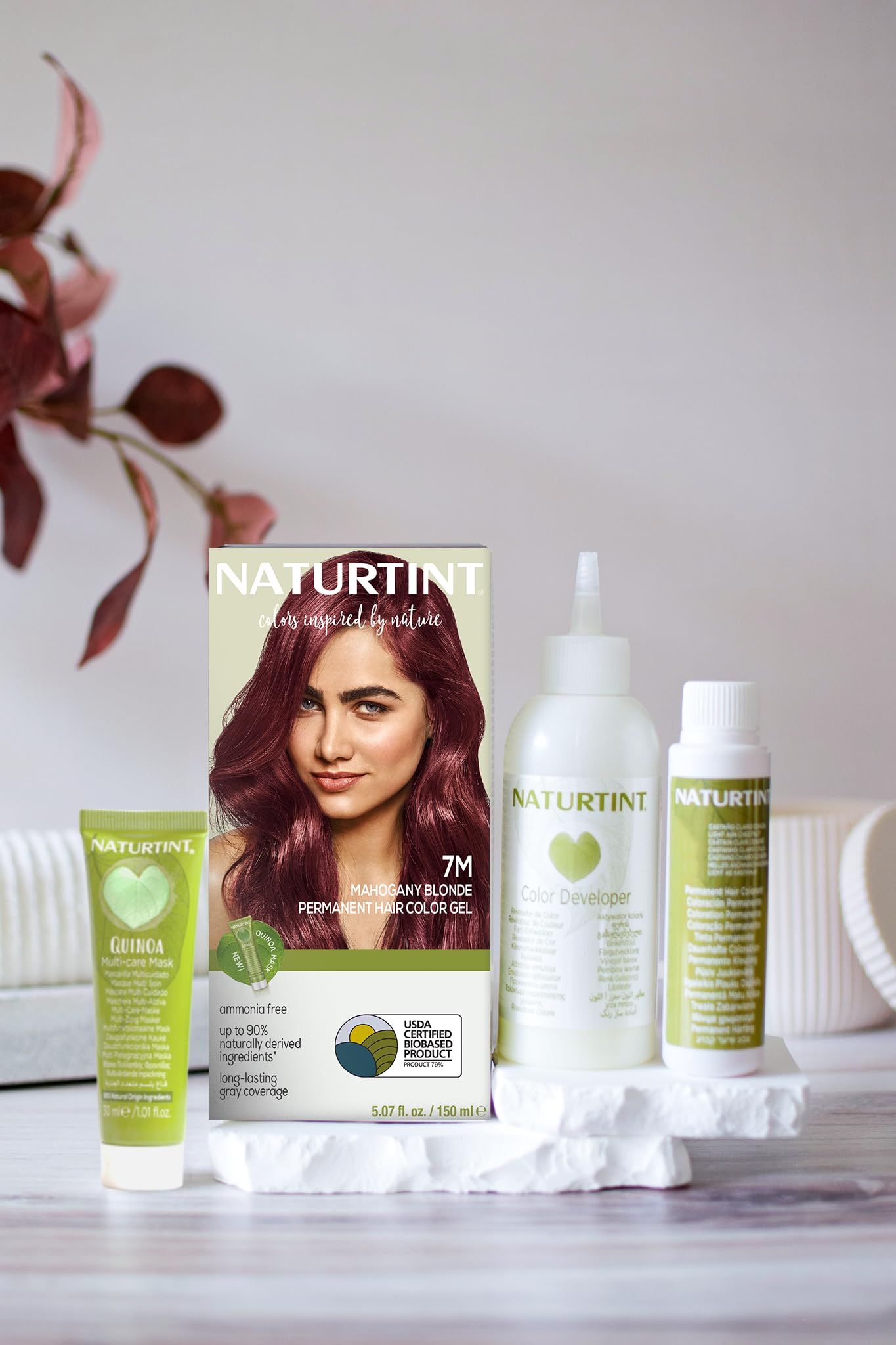Naturtint 7M Mahogany Blonde Permanent Hair Color (Pack of 1), Ammonia Free, Vegan, Cruelty Free, up to 100% Gray Coverage, Long Lasting Results