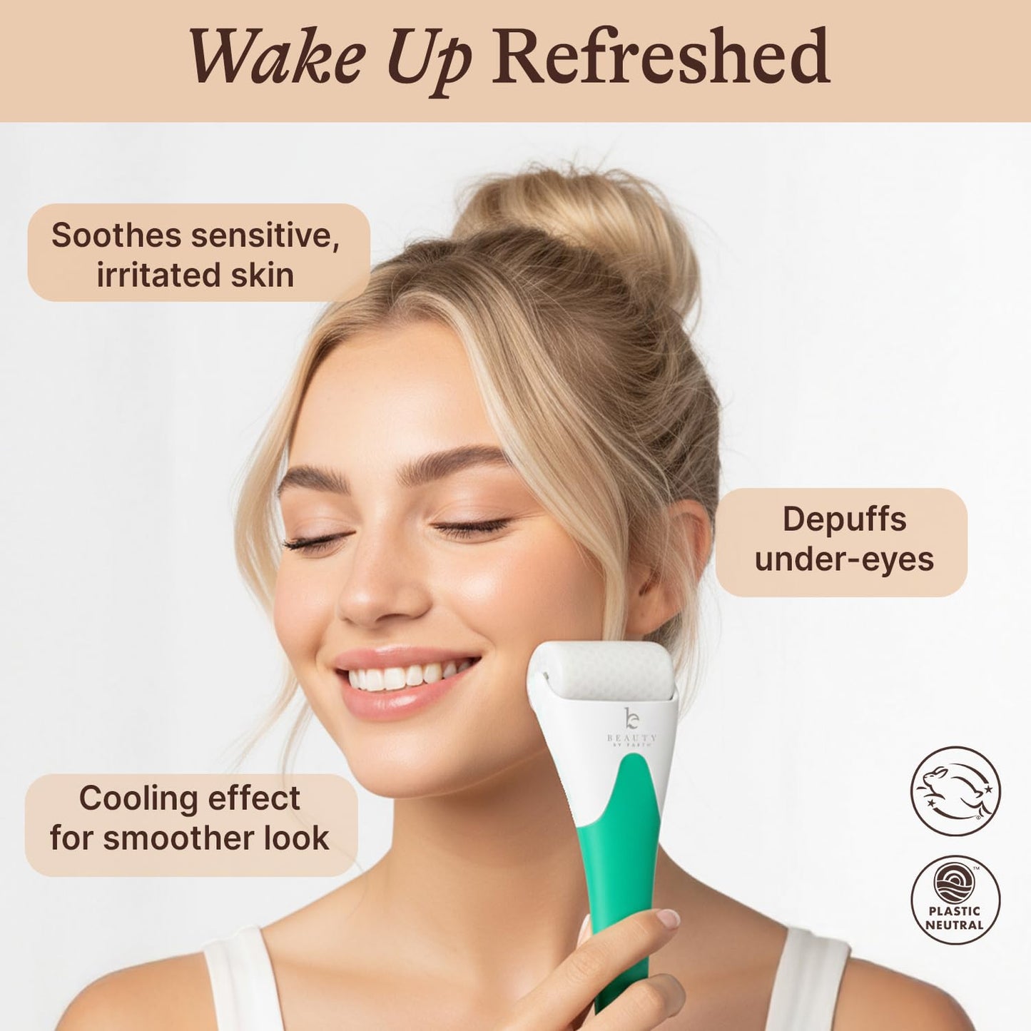 Ice Roller for Face - Smoothes Fine Lines & Wrinkles, Stocking Stuffers, Face & Eye Roller for Puffy Eyes, Skin Care Massager, Beauty Gift That Helps