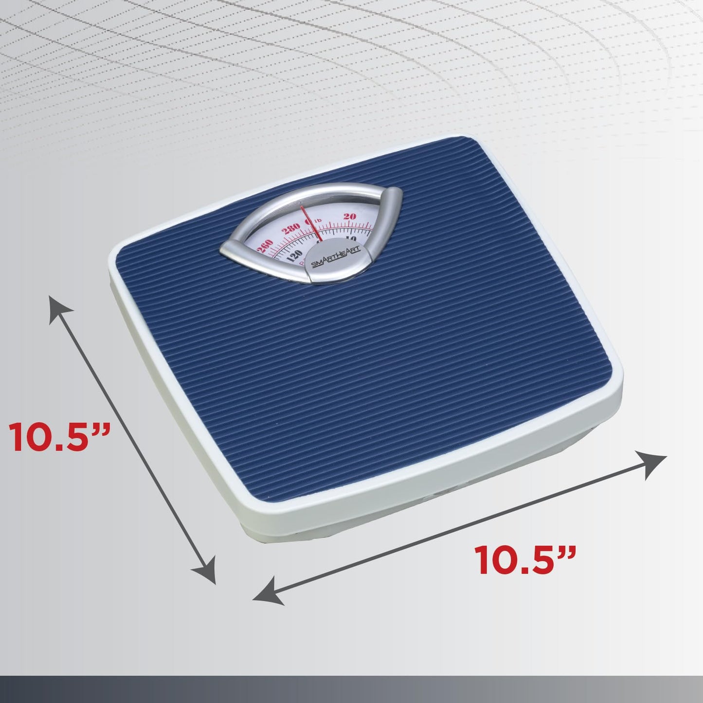 SmartHeart Analog Body Weight Scale | Mechanical Scale | 286 lbs / 130 kg Capacity | Non-Skid Platform | Easy Dial Calibration | No Batteries Needed